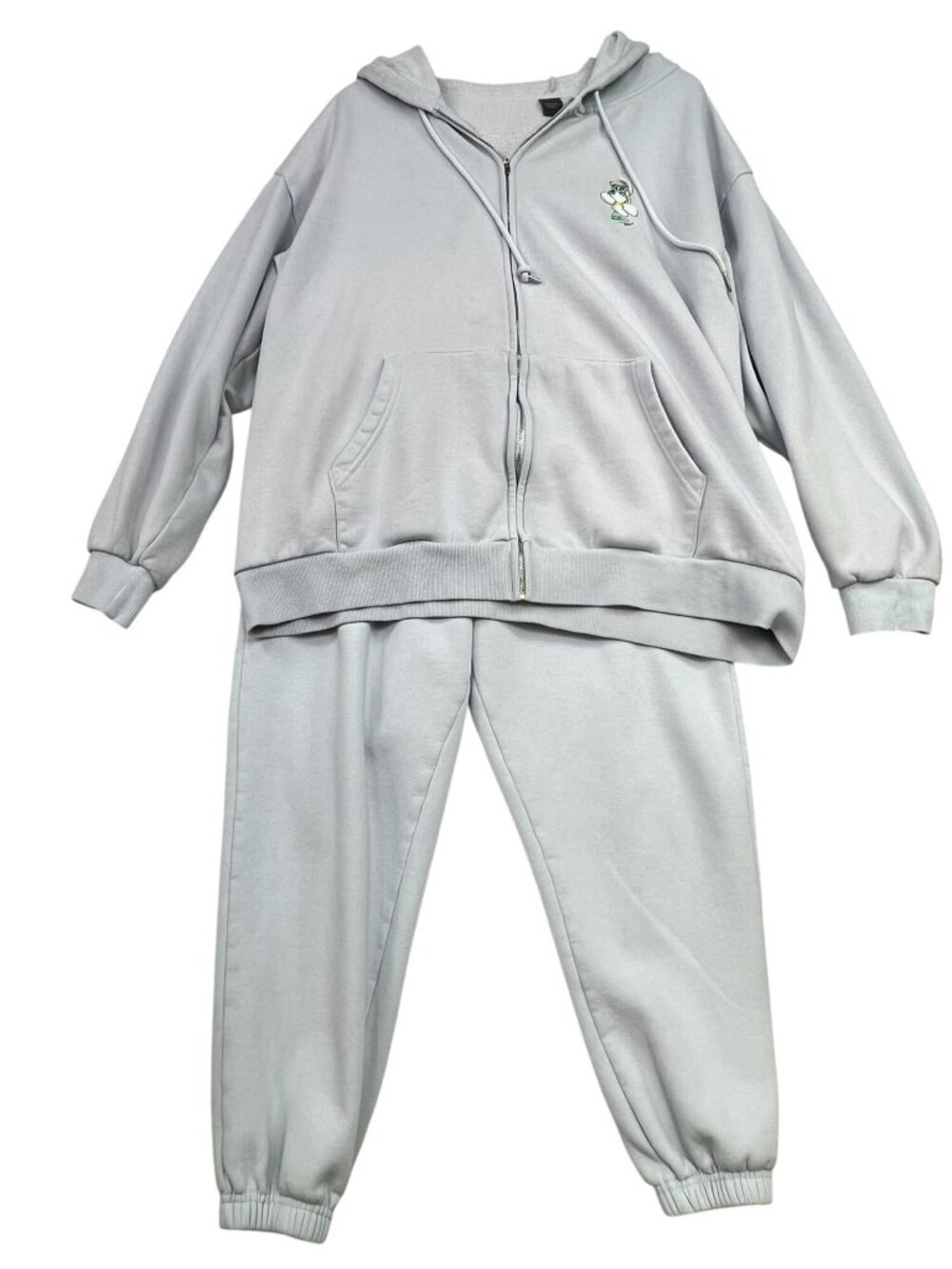Savage X Fenty Smurf Embroidered Hoodie Sweatpants Outfit Set Pale Blue XL/S